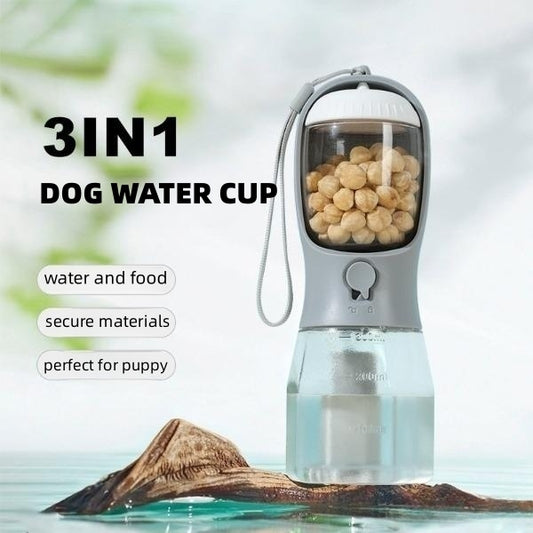 Woooby™ Pet food/water cup hree-in-one
